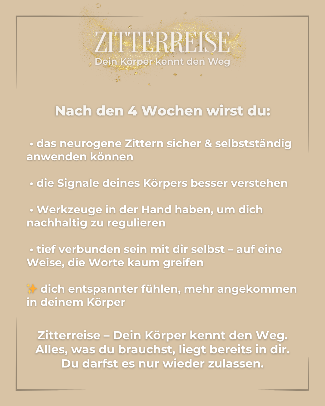 "Zitterreise" - Dein Körper kennt den Weg! | Gruppenreise