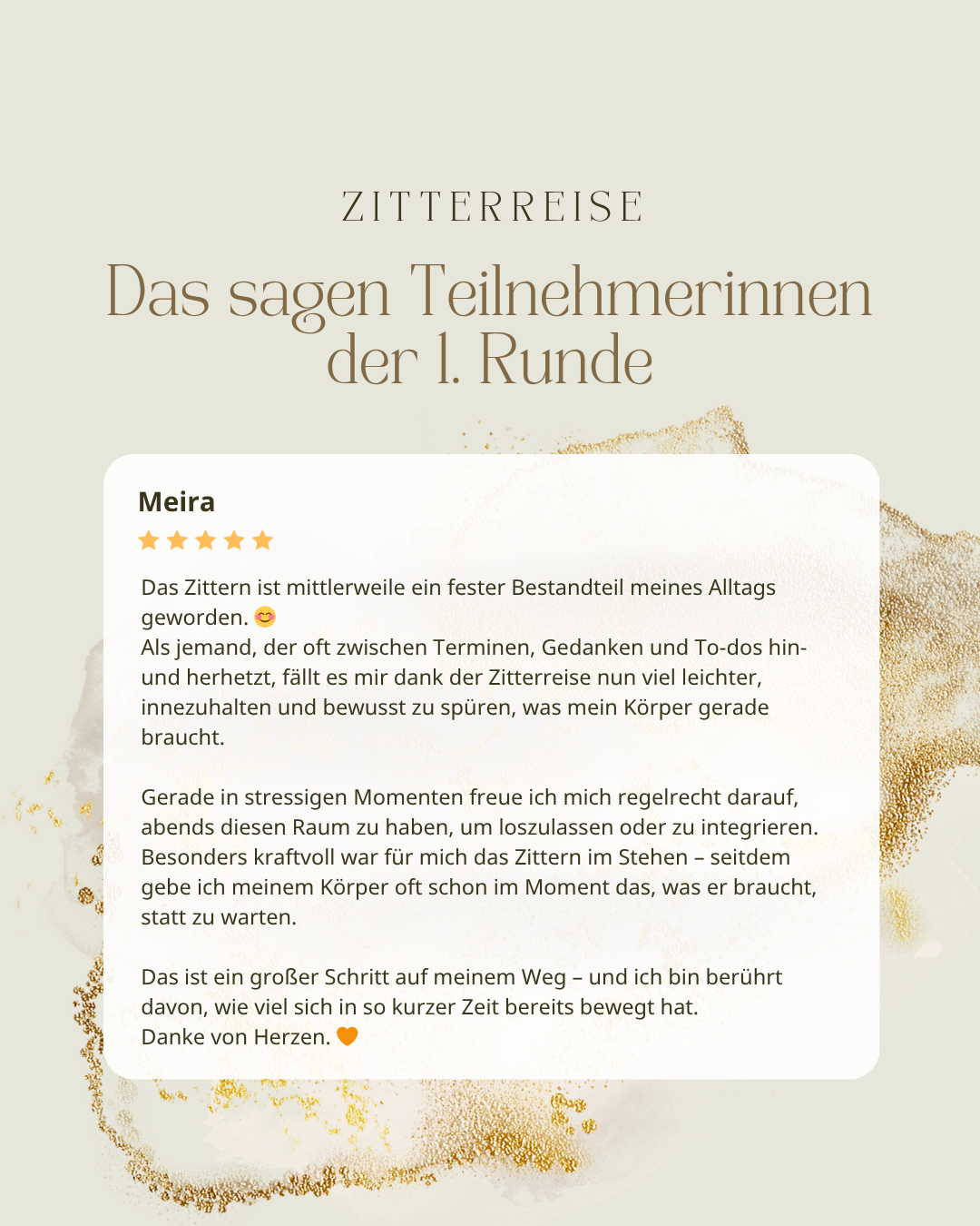 "Zitterreise" - Dein Körper kennt den Weg! | Gruppenreise