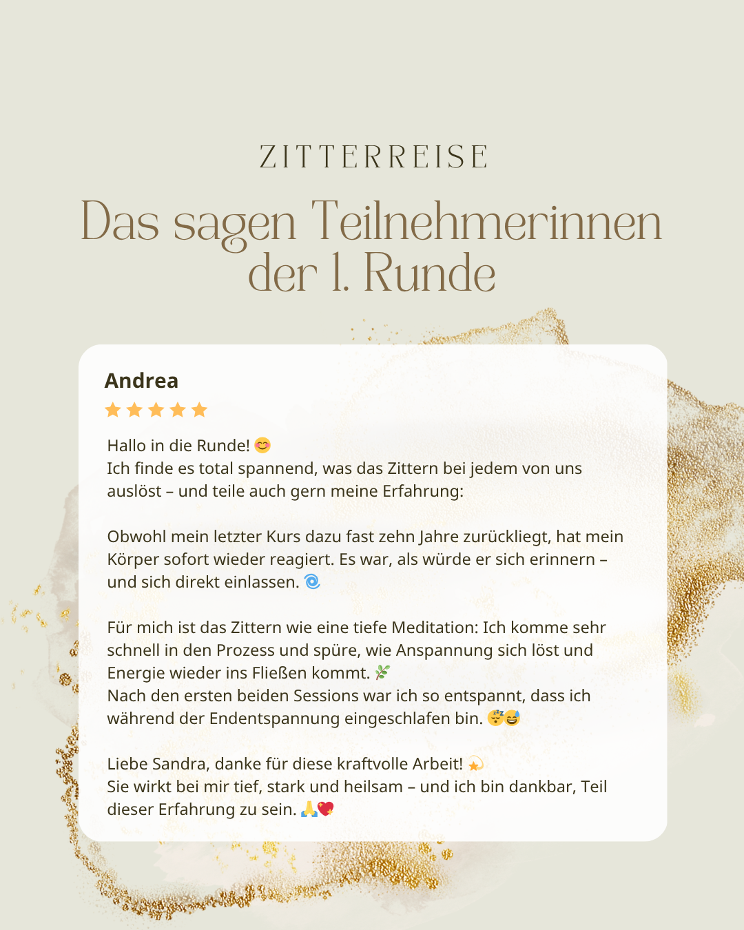"Zitterreise" - Dein Körper kennt den Weg! | Gruppenreise