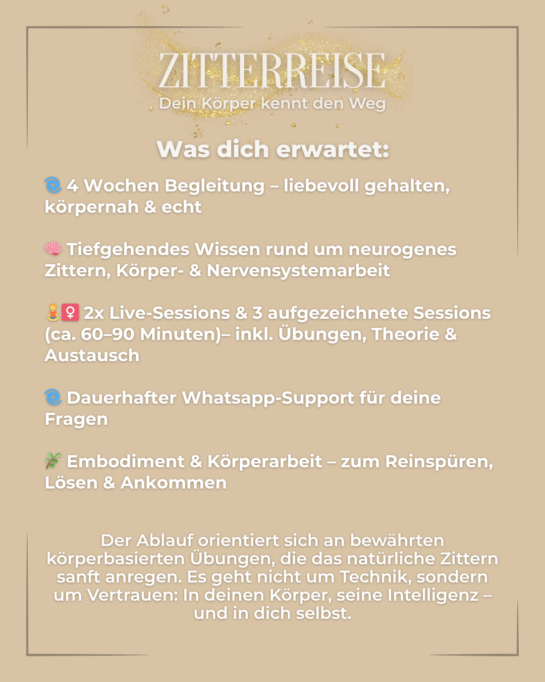 "Zitterreise" - Dein Körper kennt den Weg! | Gruppenreise